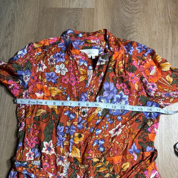 Anthropologie Vale Maxi Dress size XS petite XSP shirtdress retro floral - Picture 9 of 11